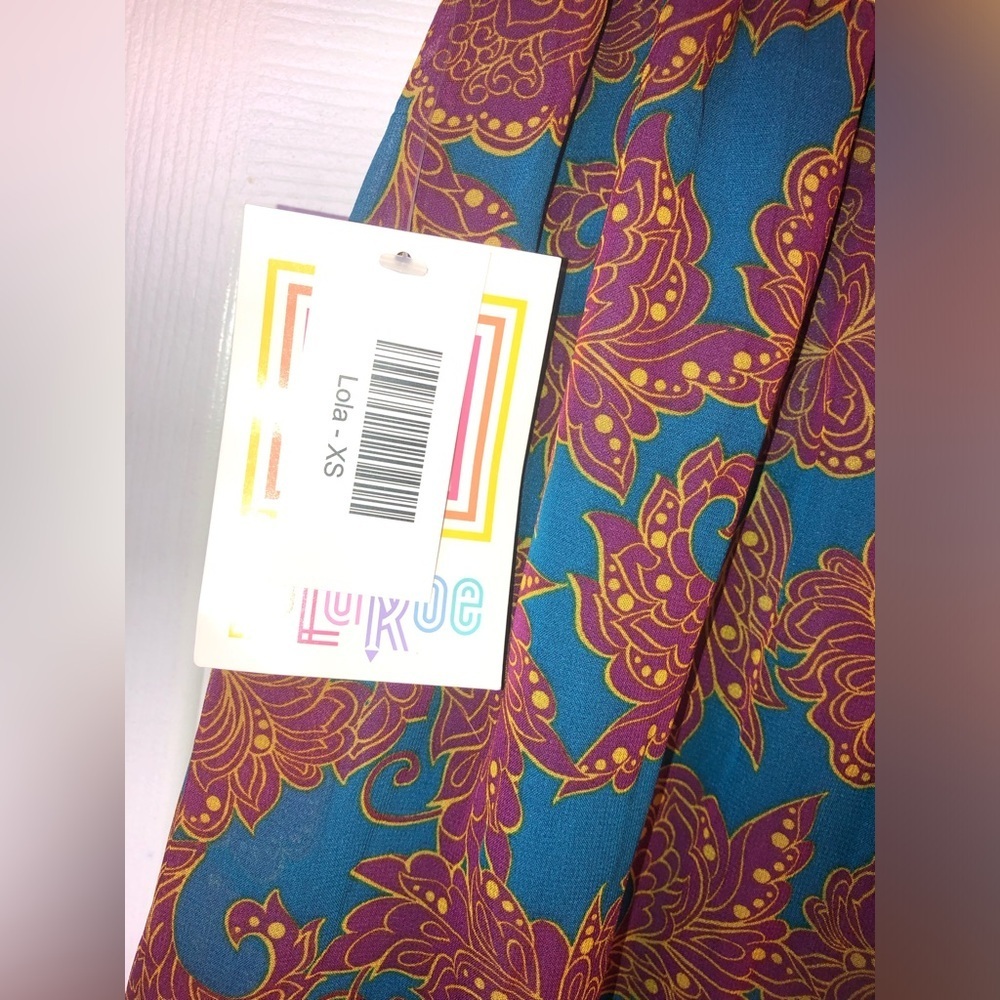 Floral Print A-Line Skirt with Mustard Waistband XS NWT Lola - Picture 7 of 8